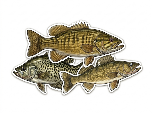 CreekCutsDecals Northwoods Series Bundle featuring three nature-inspired decals with mountain, tree, and wildlife designs.